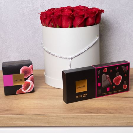 Flowerbox, čokoláda, dražé